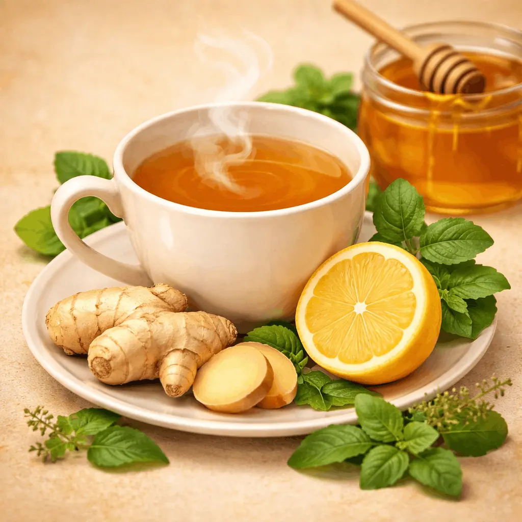 আদা ও তুলসী চা