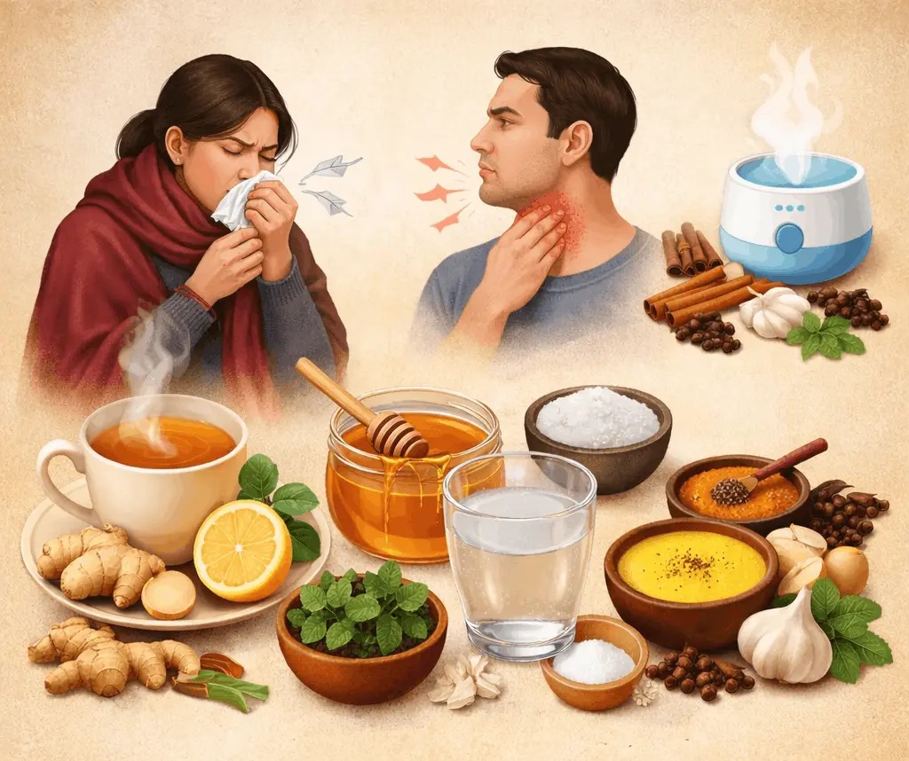 সর্দি-কাশি ও গলা ব্যথা কমানোর ঘরোয়া চিকিৎসা